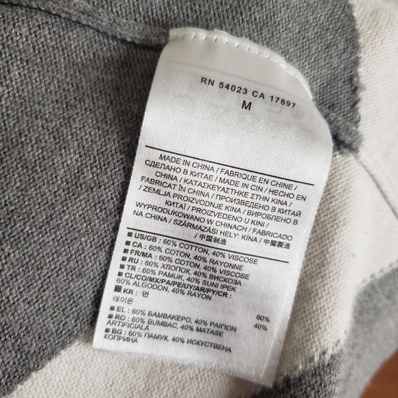 BANANA REPUBLIC chevron cardigan sweater, grey - Picture 4 of 4